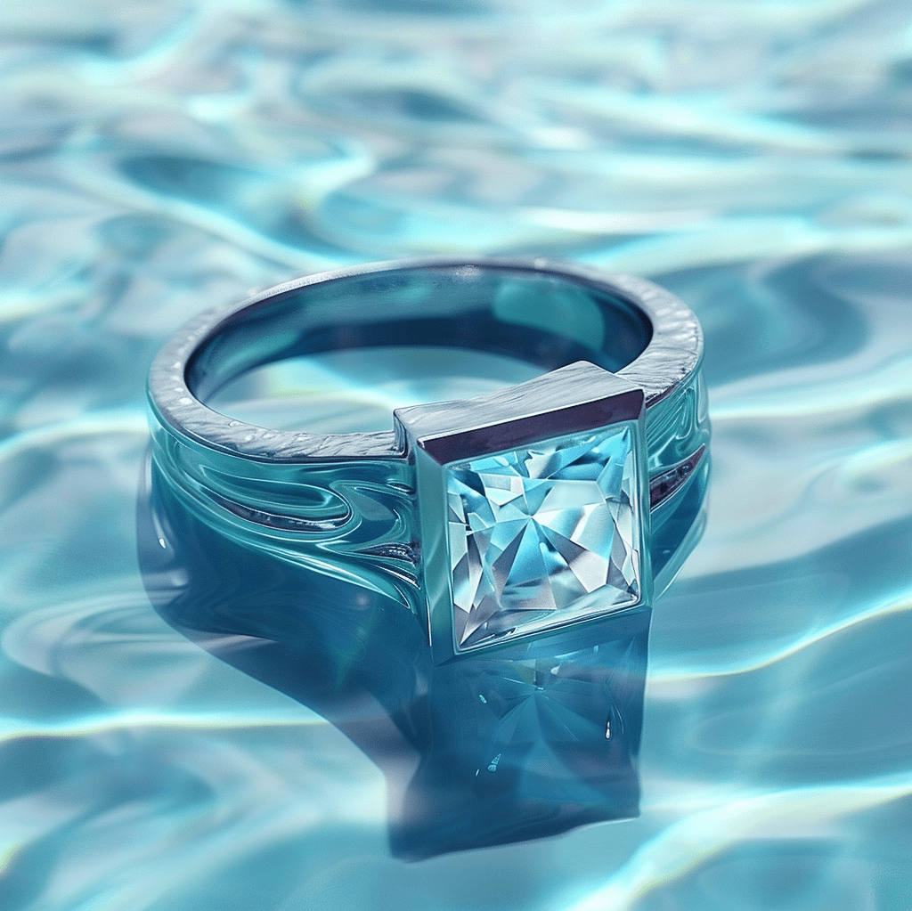 Azure Ripple Men's Minimalist Poolside Diamond Ringvanguardjewels Ring