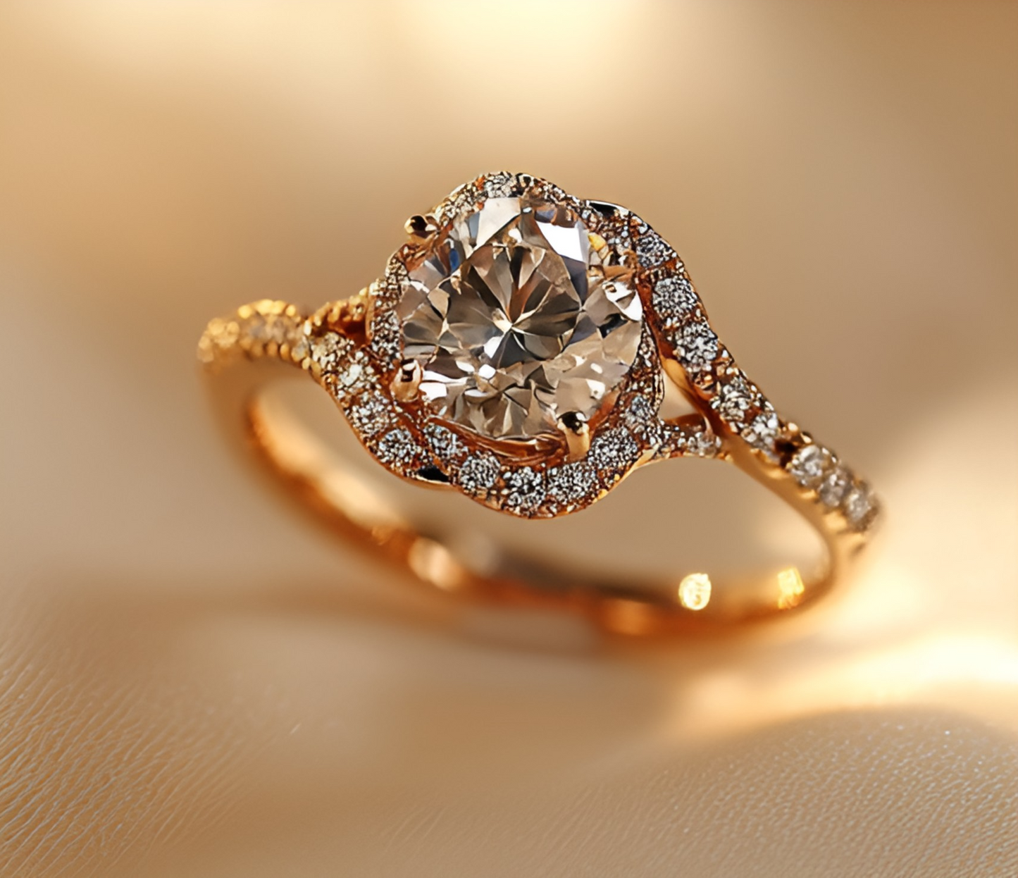 Glistening Rose Love Proposal Diamond Ring