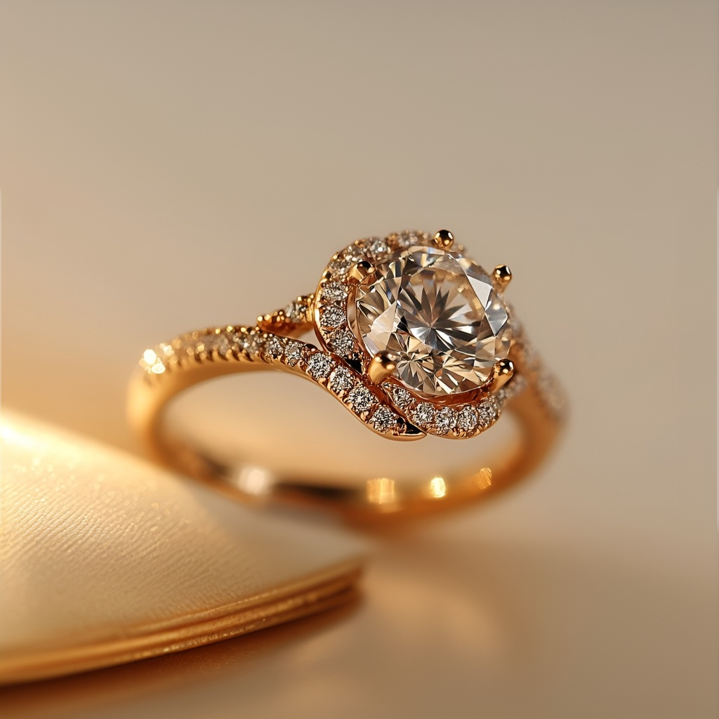 Glistening Rose Love Proposal Diamond Ring