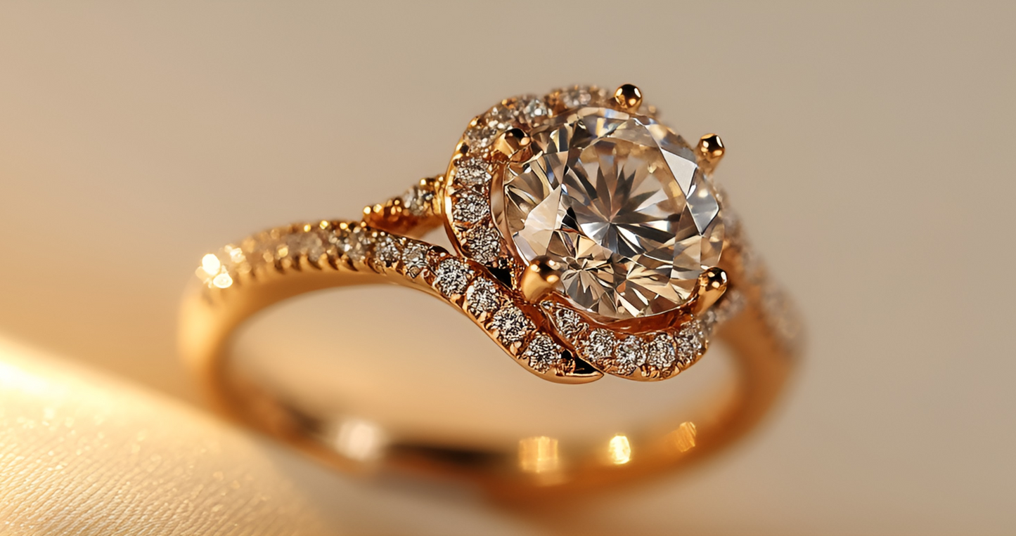 Glistening Rose Love Proposal Diamond Ring