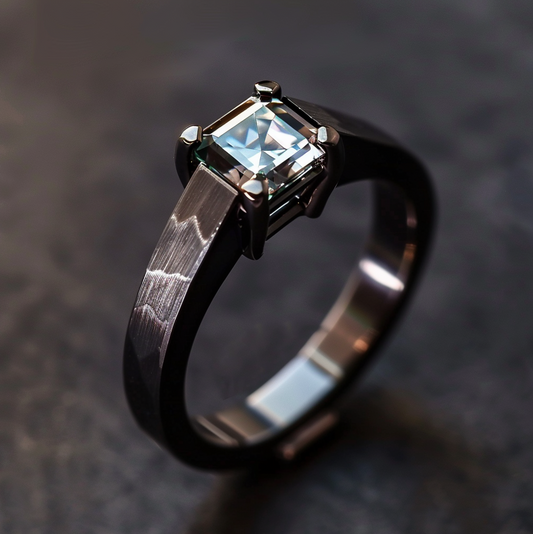Black Vortex Edge CEO Diamond Signet Ring