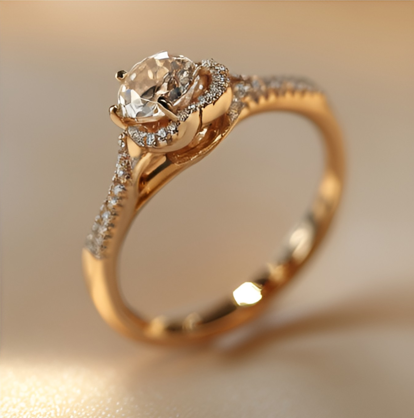 Glistening Rose Love Proposal Diamond Ring