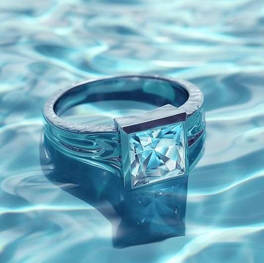 Azure Ripple Men's Minimalist Poolside Diamond Ringvanguardjewels Ring