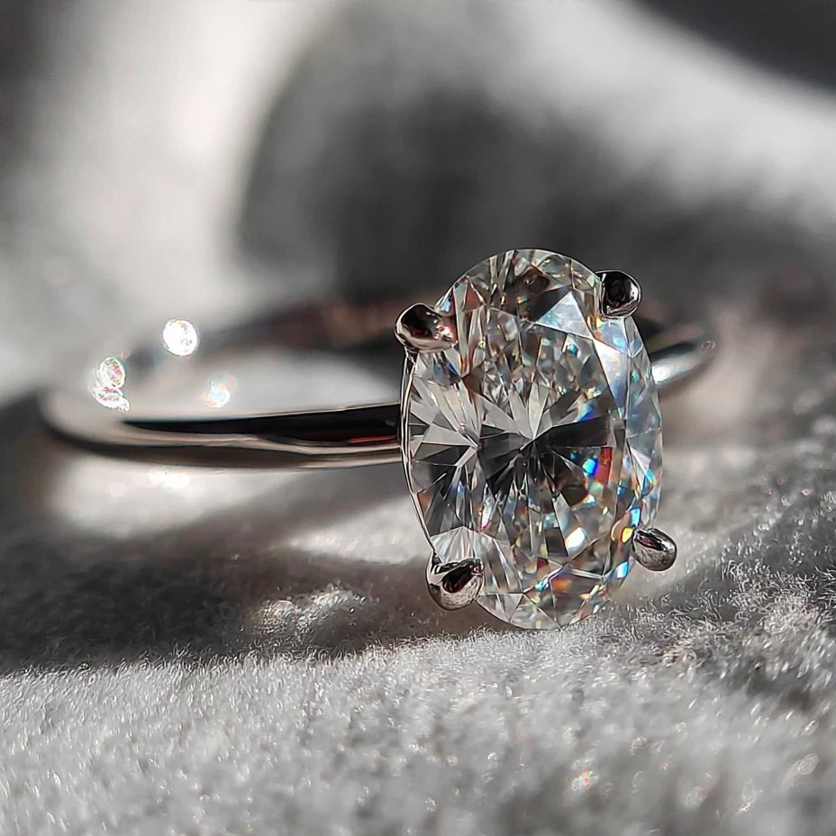 Oval Diamond Engagement Ring- 3.02 ct Oval Ring