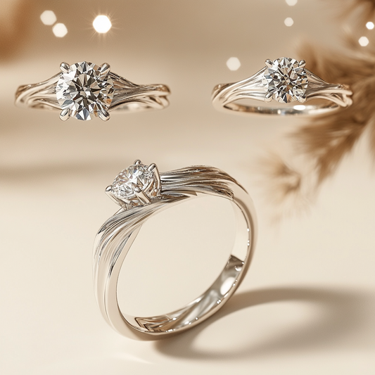 Aurora Promise: Eternal Star Trail Engagement Ring