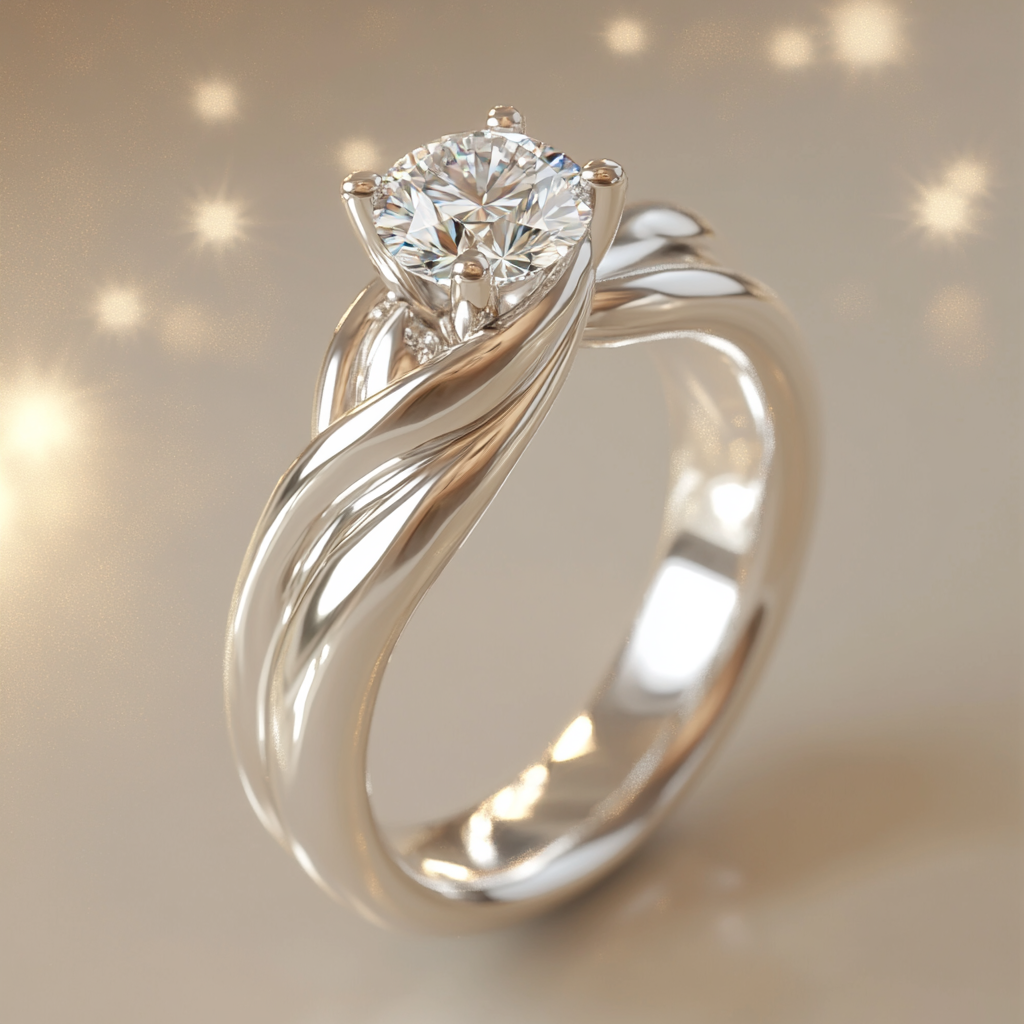 Aurora Promise: Eternal Star Trail Engagement Ring
