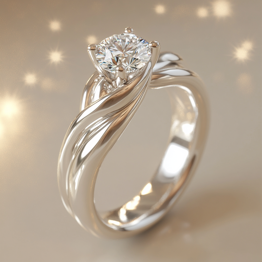 Aurora Promise: Eternal Star Trail Engagement Ring