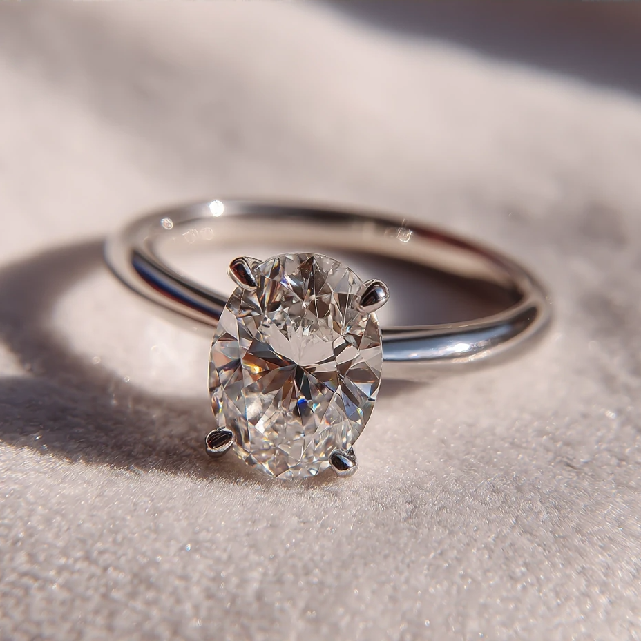 Oval Diamond Engagement Ring- 3.02 ct Oval Ring