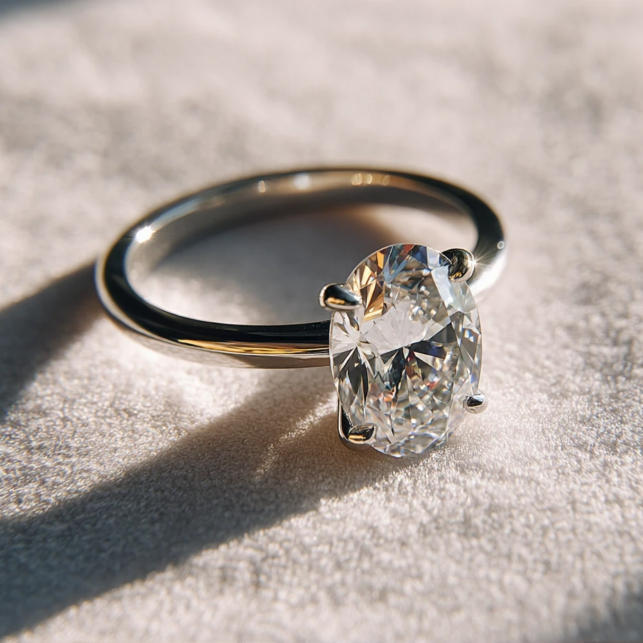 Oval Diamond Engagement Ring- 3.02 ct Oval Ring